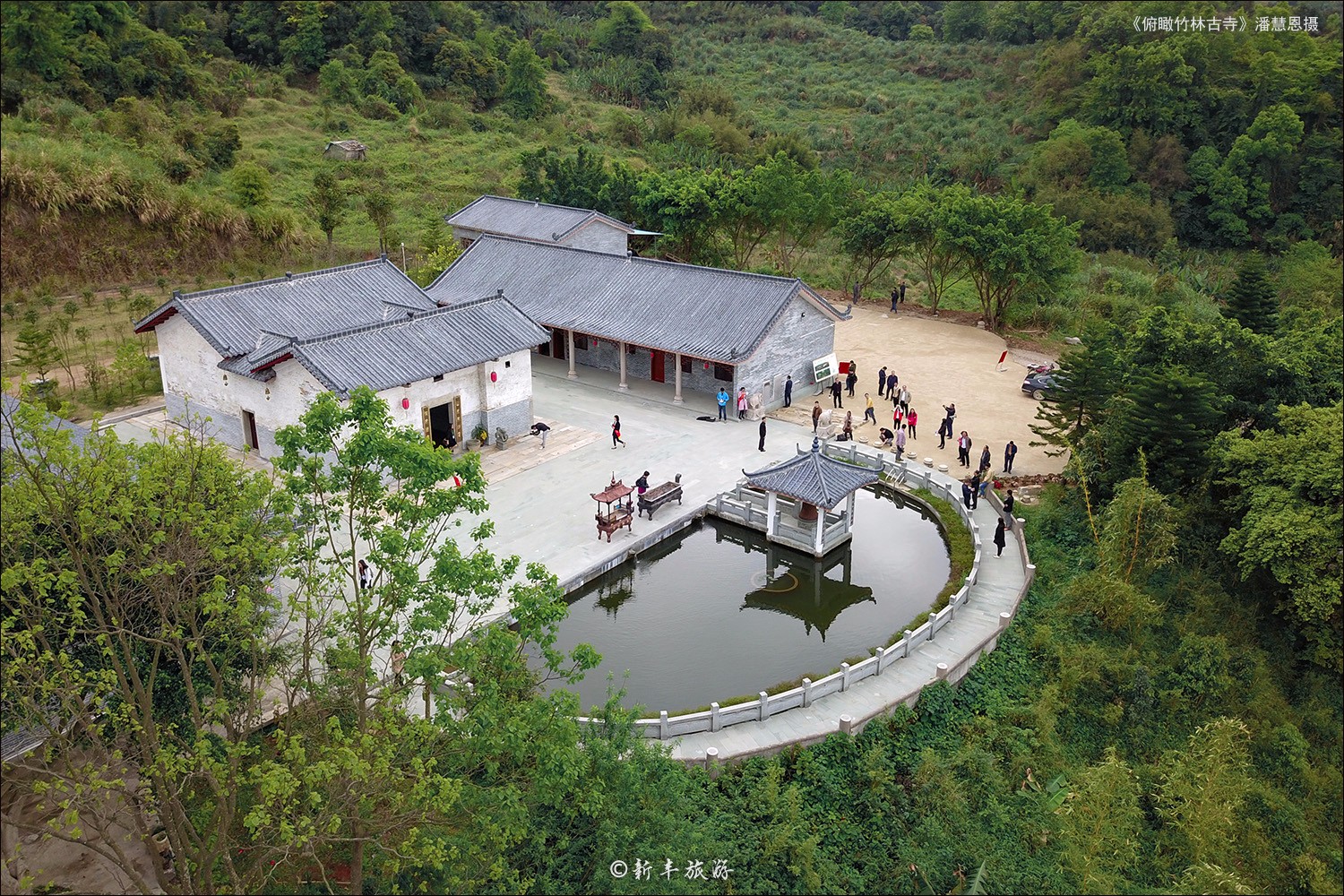 俯瞰竹林古寺