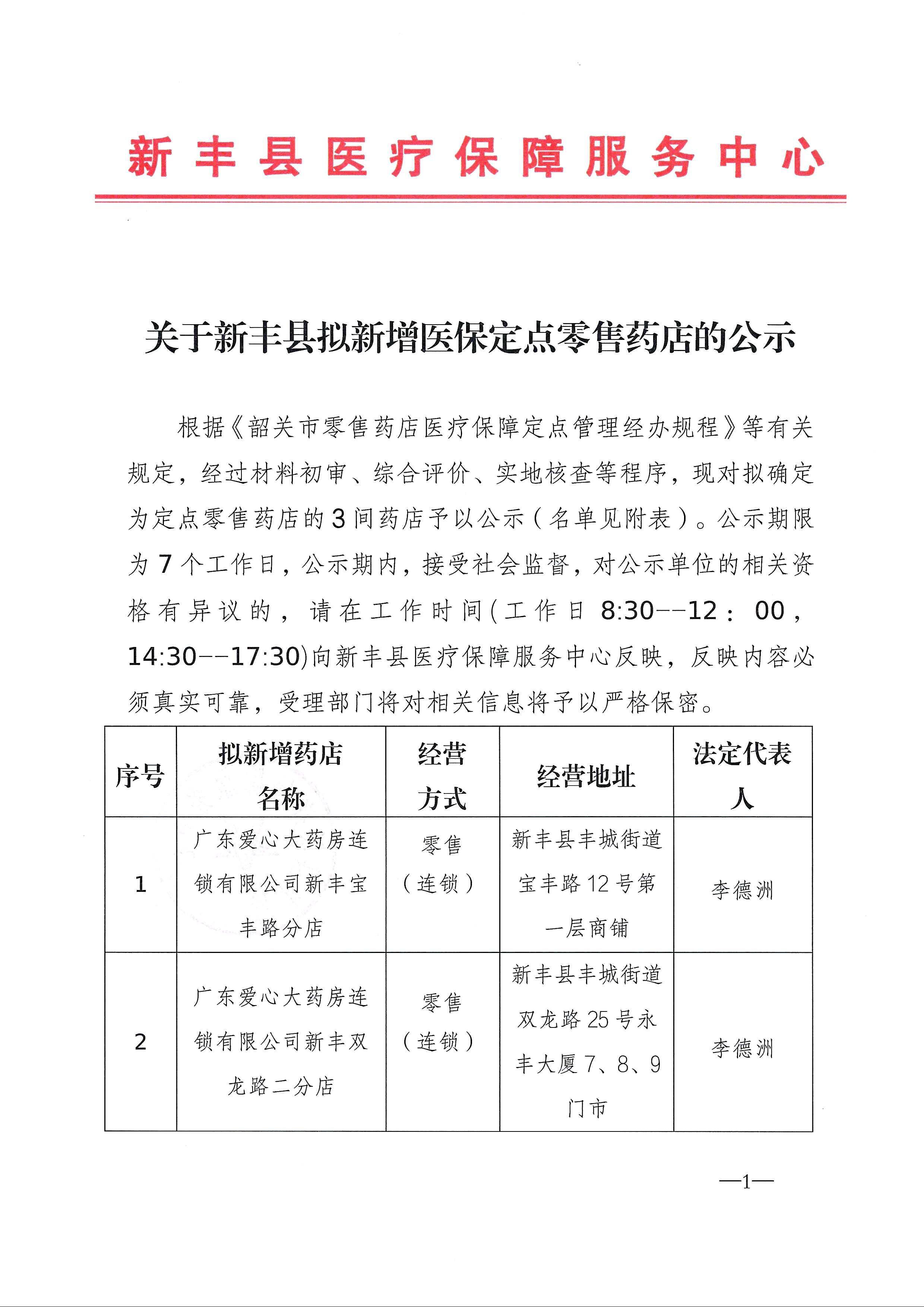 关于新丰县拟新增医保定点零售药店的公示.jpeg